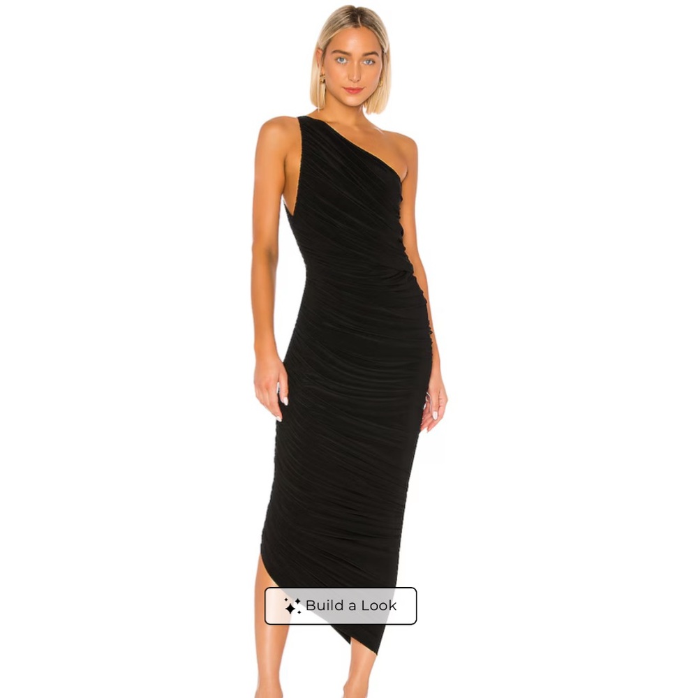 Norma Kamali Diana Gown One-Shoulder Black Bodycon Dress